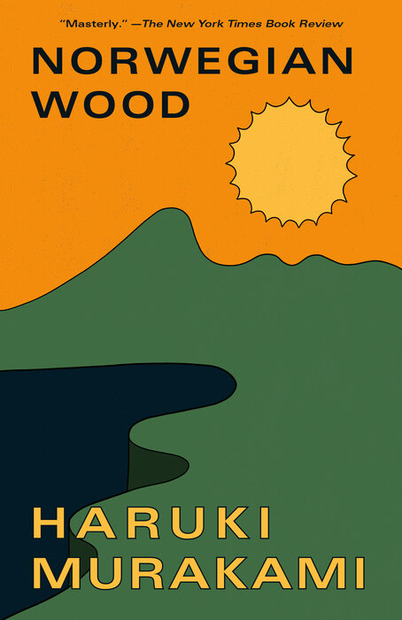 Norwegian Wood by Haruki Murakami, Vintage paperback cover, ISBN 9780375704024