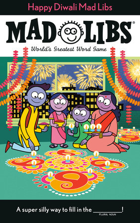 A black, white, and blue cover of a Mad Libs game