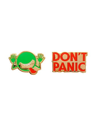 The Hitchhiker's Guide to the Galaxy Enamel Pin Set - Pin Set of 2 by Out of Print