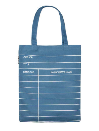 Library Card (Denim) Tote Bag by Out of Print
