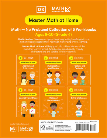 Math - No Problem! Collection of 6 Workbooks, Grade 4 Ages 9-10