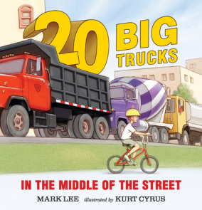 Twenty Big Trucks in the Middle of the Street