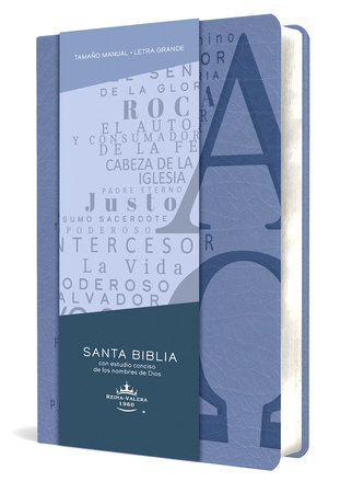 Biblia RVR 1960 letra grande tamaño manual, símil piel azul celeste con nombres de Dios / Spanish Bible RVR 1960 Handy Size Large Print Leathersoft Soft Blue by Reina Valera Revisada 1960