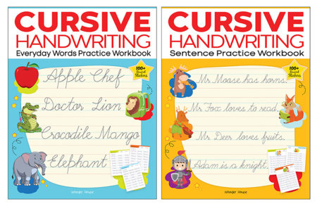 Cursive Handwriting - Everyday Letters and Sentences : Level 2 Practice Workbooks For Children (Set of 2 Books) by Wonder House Books