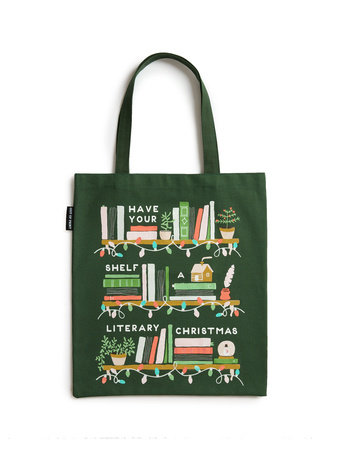 Have Your Shelf a Literary Christmas Tote Bag by Out of Print