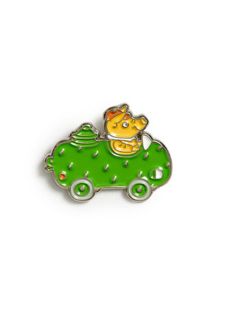 Richard Scarry: Pickle Car Enamel Pin by Out of Print