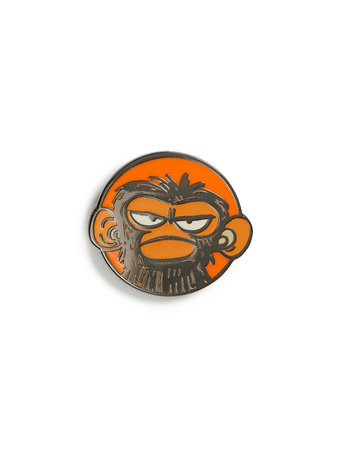Grumpy Monkey Enamel Pin by Out of Print