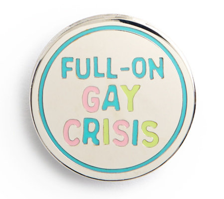 Heartstopper: Full-on Gay Crisis Enamel Pin by Out of Print