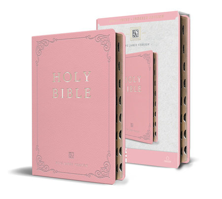 KJV Holy Bible, Giant Print Thinline Large format, Pink Premium Imitation Leathe r with Ribbon Marker, Red Letter, and Thumb Index 
