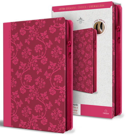 Biblia RVR 1960 letra gigante, tamaño manual, símil piel rosada, cremallera, índice / Spanish Bible RVR 1960 Giant Print, handy Size, Pink Leathersoft by Reina Valera Revisada 1960