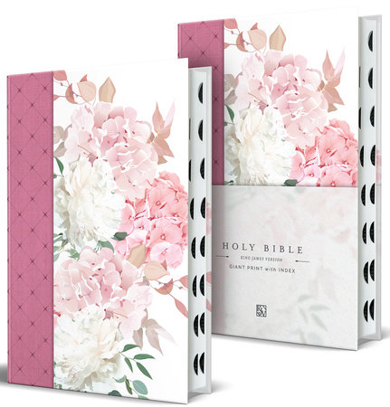 KJV Holy Bible, Giant Print Large Format, Hardcover Pink with Flowers with Ribbon Marker, Red Letter, and Thumb Index by KING JAMES VERSION