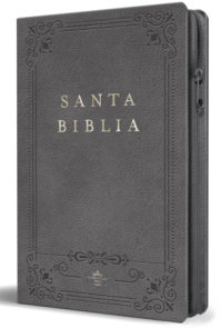 Biblia RVR 1960 letra grande, tamaño manual, símil piel gris, cremallera e índice / Spanish Bible RVR 1960 Handy Size, Large Print, Gray Leathersoft with Zip