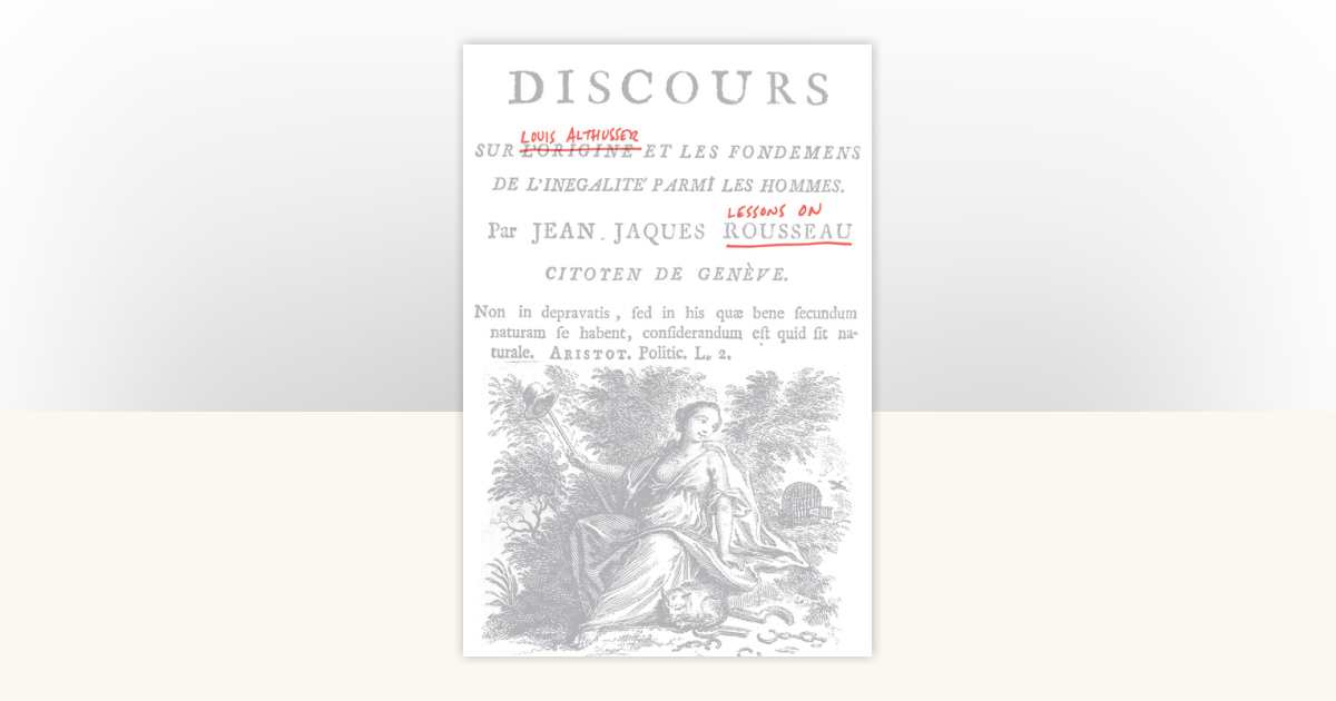 Lessons on Rousseau by Louis Althusser: 9781784785574 ...