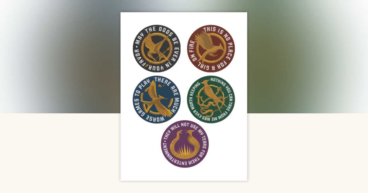 The Hunger Games: Mockingjay Icon Stickers - Sticker Set of 5 by Out of ...